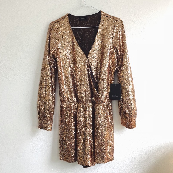 For Sienna Other - ➳ ➳ SOLD For Sienna Sequin Long Sleeve Romper ➳ ➳